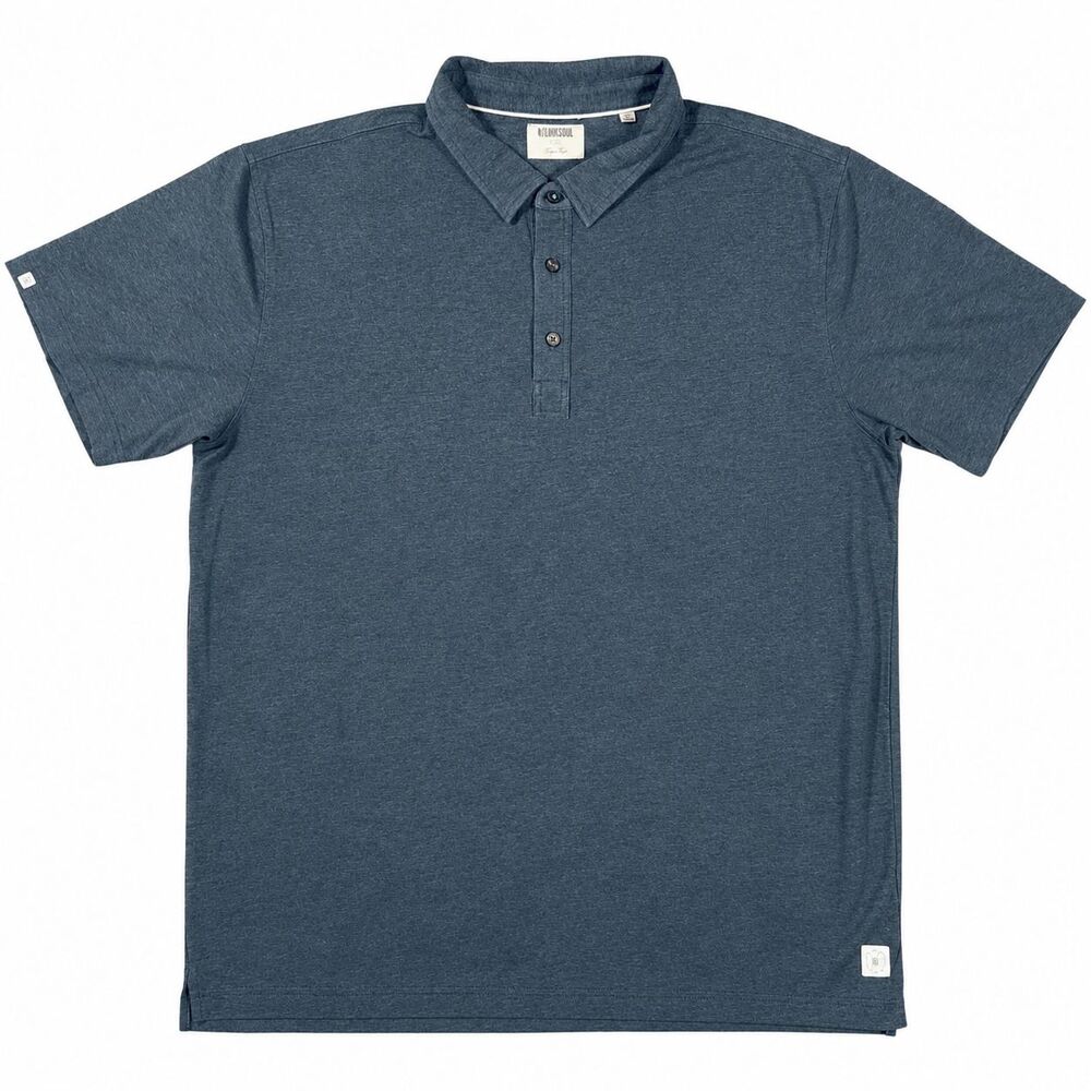 Lot 2 Linksoul Mens XXL Polo Shirts Dark Teal Heather Tempus Fugit Golf Organic - Picture 3 of 9